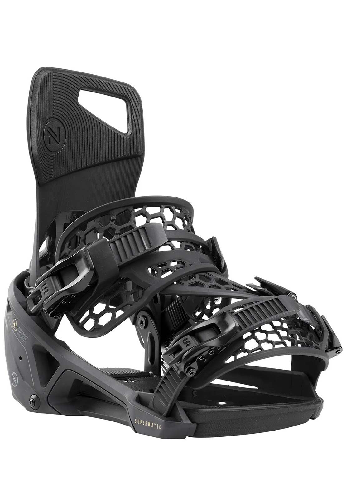 Nidecker Unisex Carbon Supermatic Snowboard Bindings Carbon Black
