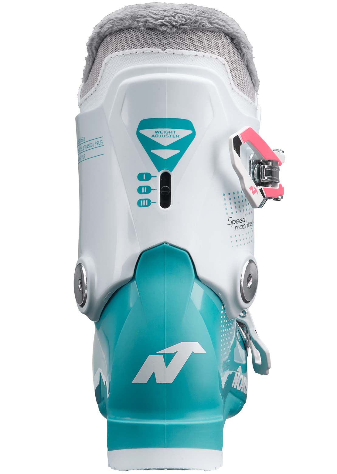 Nordica Junior Speedmachine 2 Ski Boots Light Blue/White/Pink