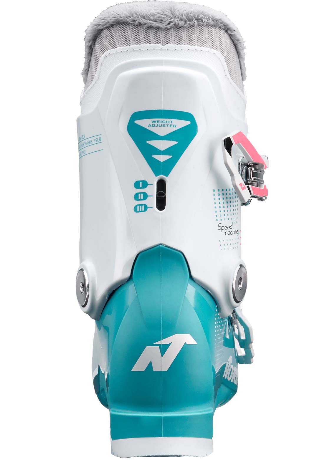 Nordica Junior Speedmachine 3 Ski Boots Light Blue/White/Pink