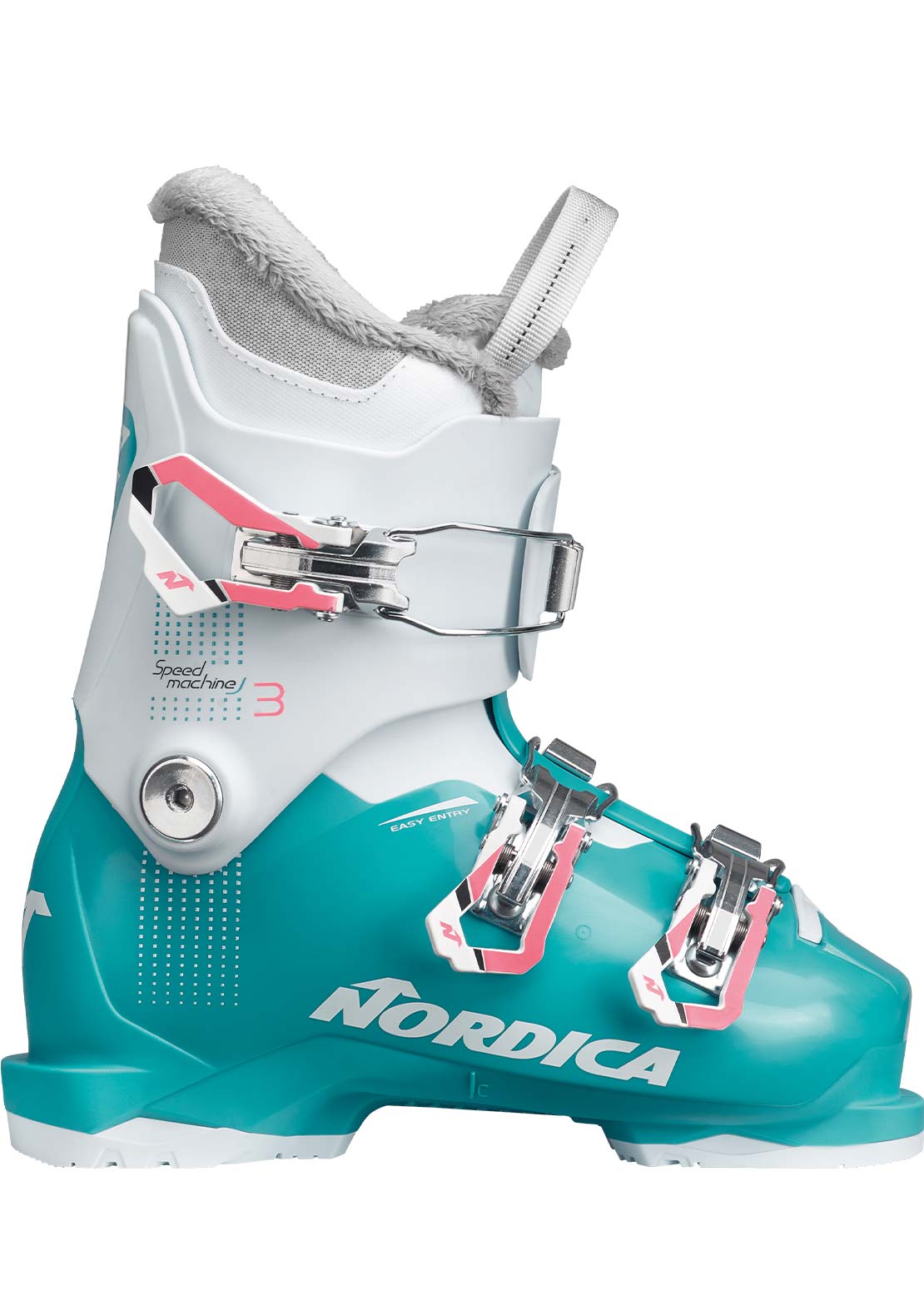 Nordica Junior Speedmachine 3 Ski Boots Light Blue/White/Pink
