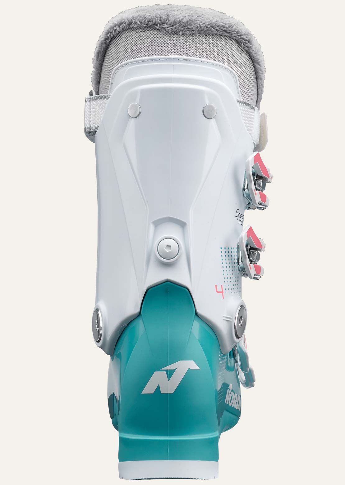 Nordica Junior Speedmachine 4 Ski Boots Light Blue/White/Pink