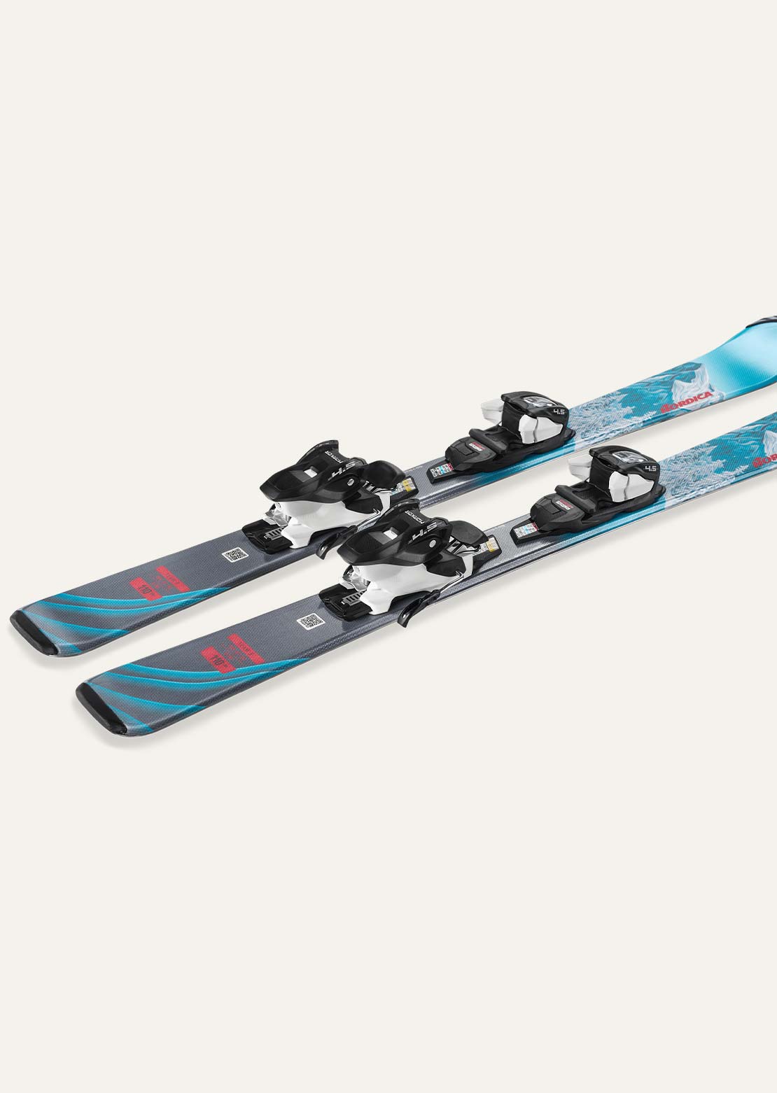Nordica Junior Team G + J4.5 FDT Ski Blue/Grey/Pink