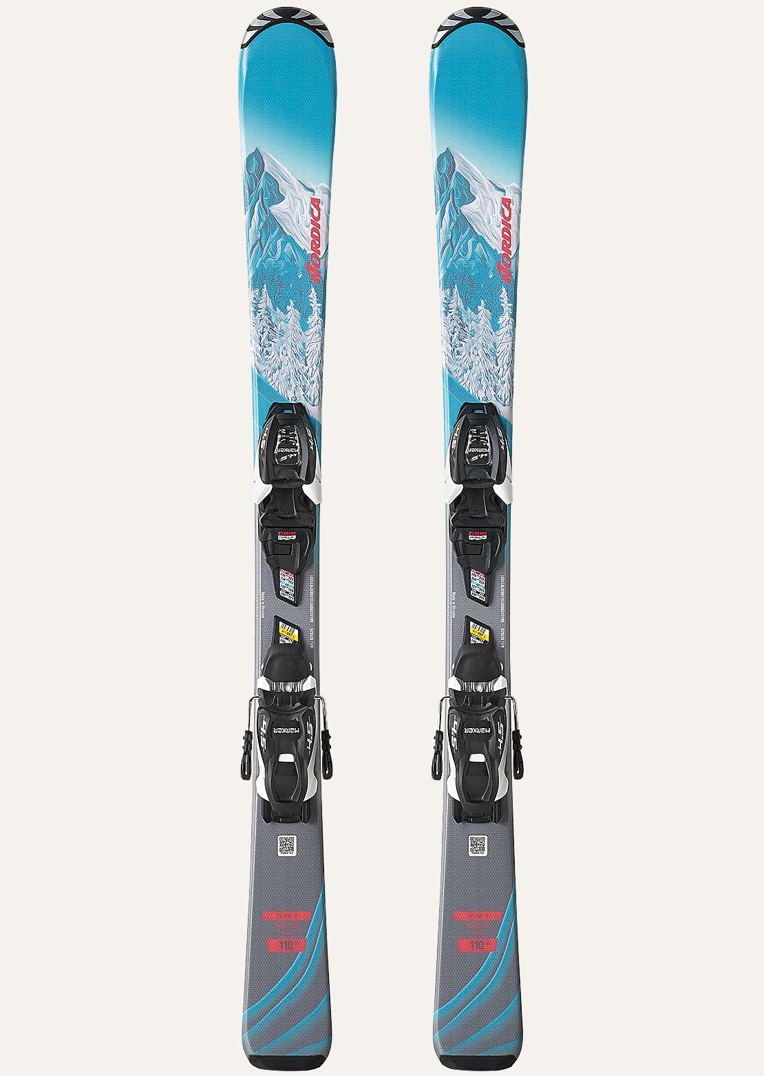 Nordica Junior Team G + J4.5 FDT Ski Blue/Grey/Pink