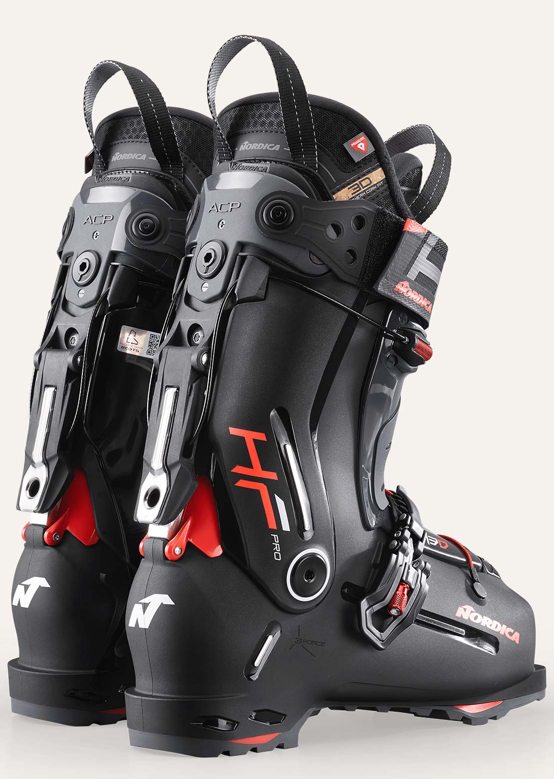 Nordica Men's HF Pro 130 Ski Boots Grey/Black/Red