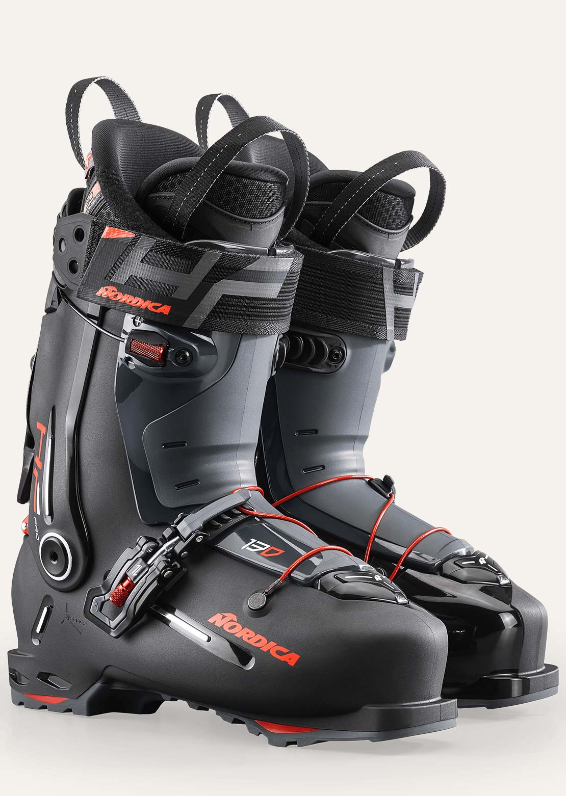 Nordica Men's HF Pro 130 Ski Boots Grey/Black/Red
