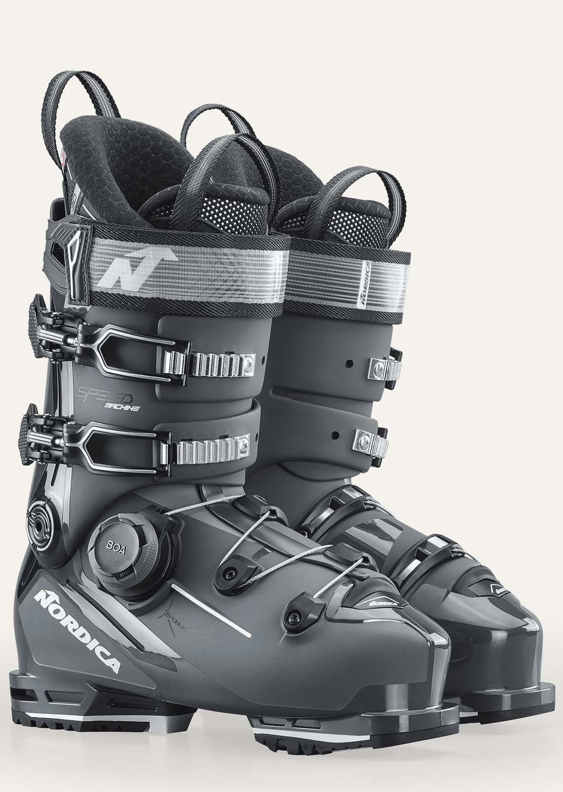 Nordica Men's Speedmachine 3 100 BOA Ski Boots Anthracite/Black/White