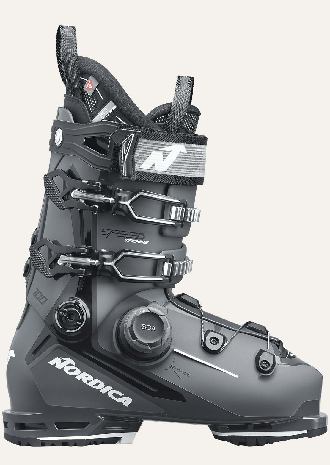 Nordica Men's Speedmachine 3 100 BOA Ski Boots Anthracite/Black/White