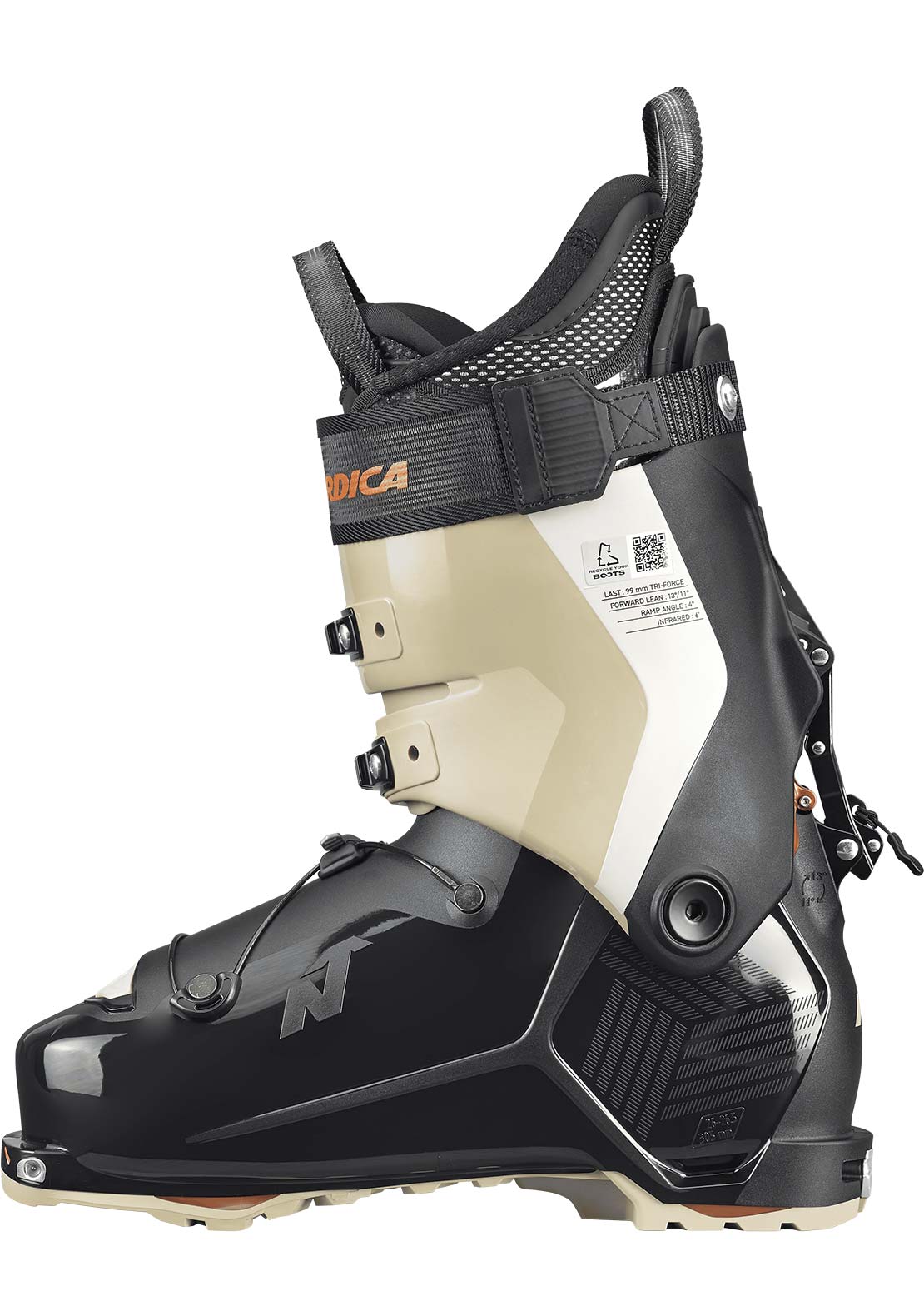 Nordica Men's Unlimited 130 DYN Ski Boots Black/Sand/Copper