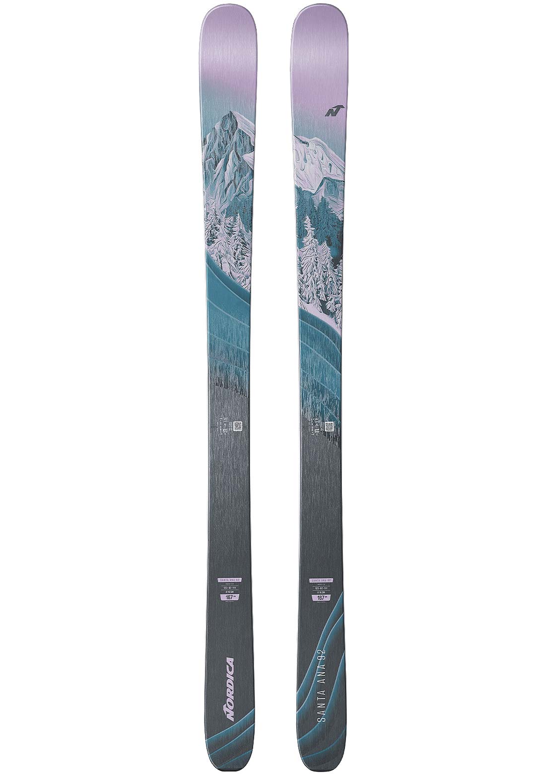 Nordica Women&#39;s Santa Ana 92 Skis Aqua/Violet