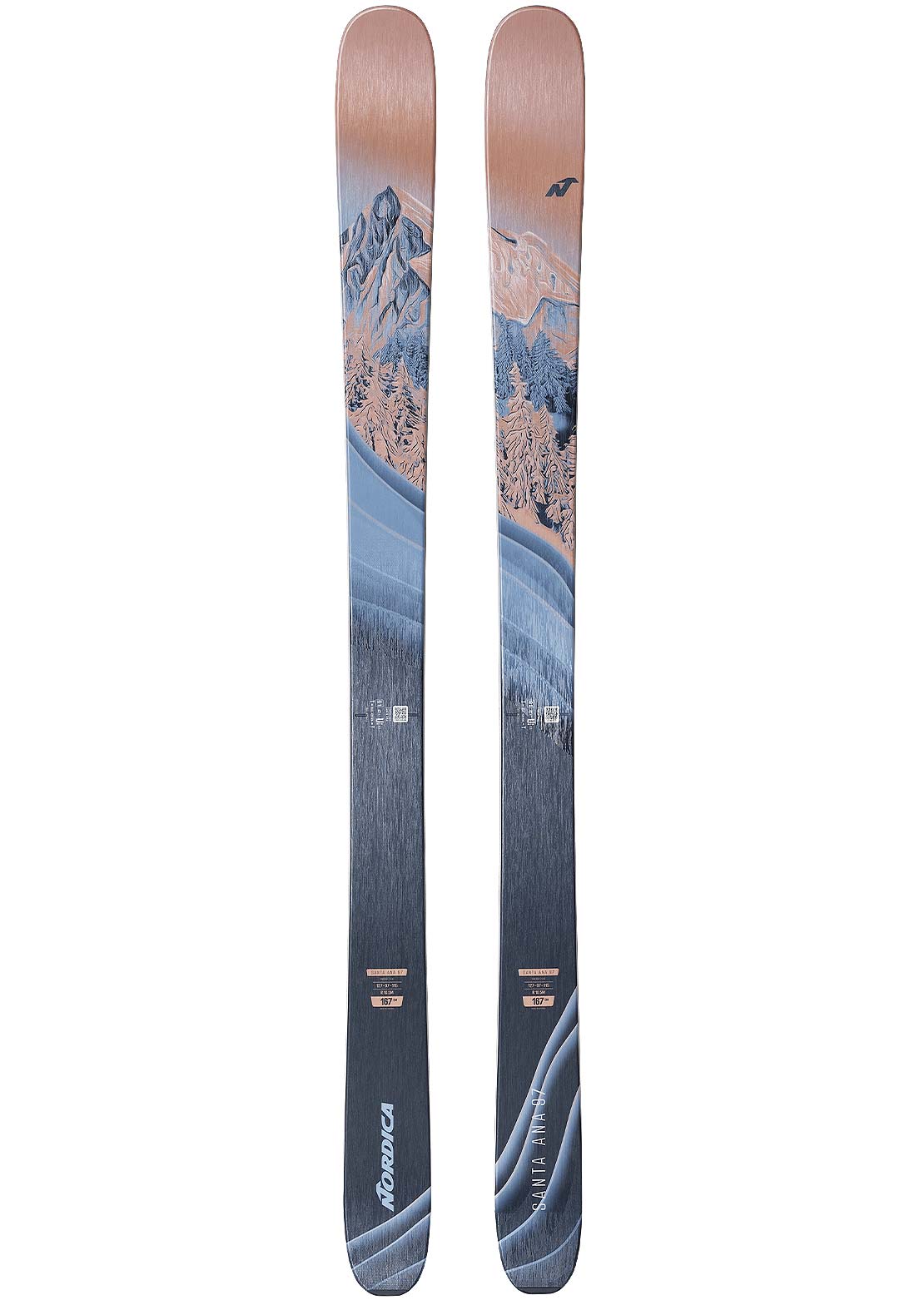 Nordica Women&#39;s Santa Ana 97 Skis Blue/Salmon