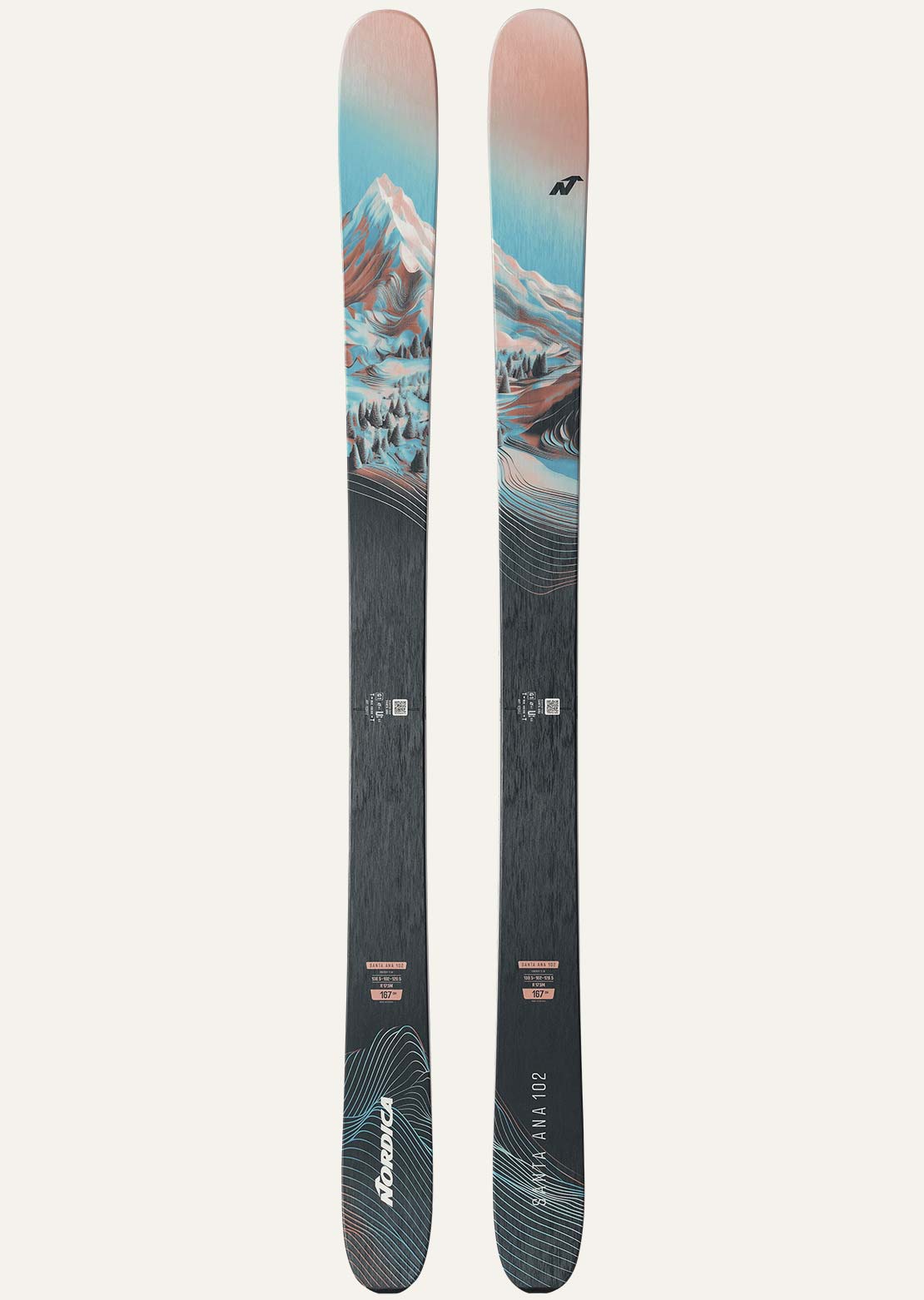 Nordica Women's Santa Ana 102 Ski Peach/Light Blue/Black