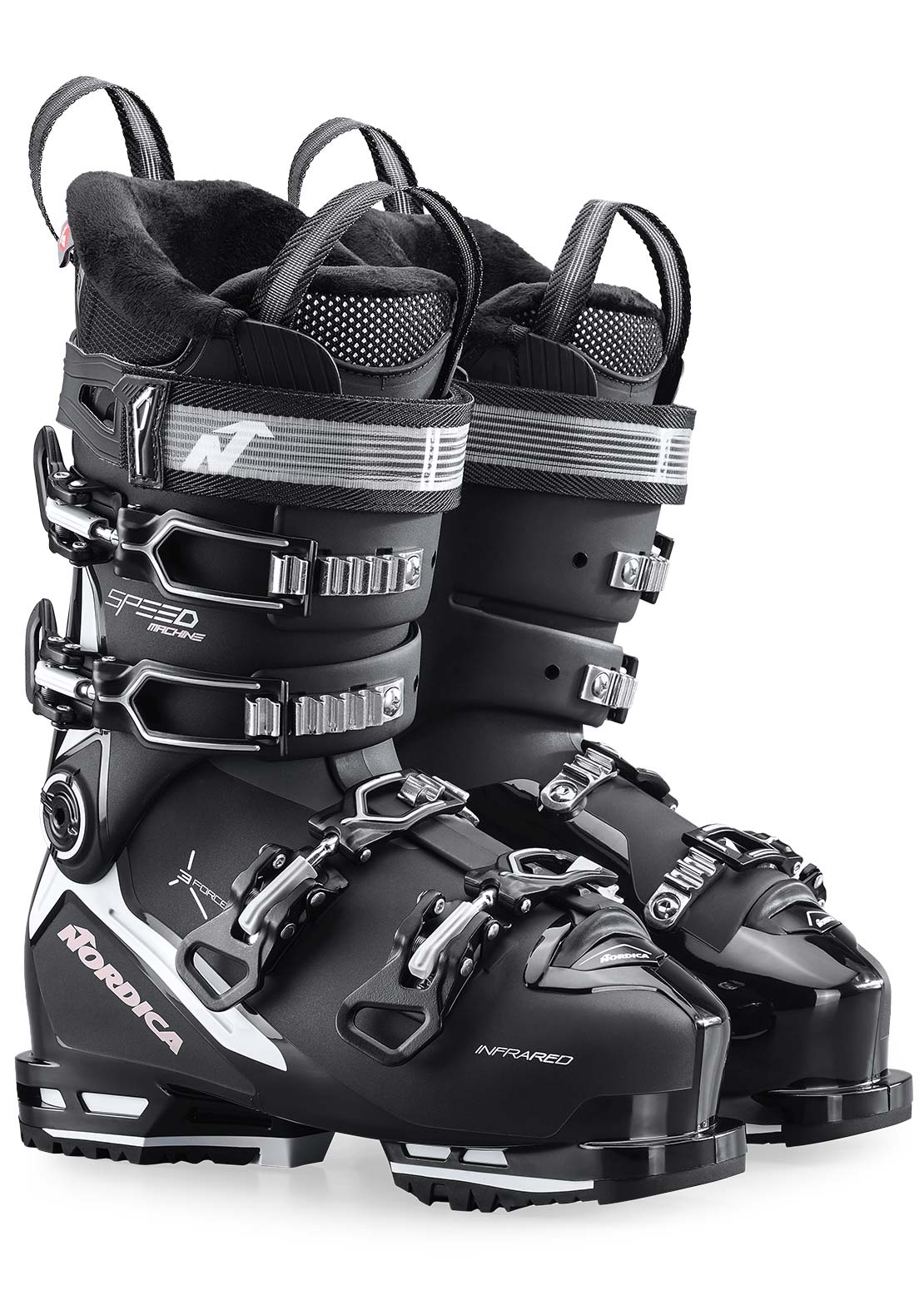 Nordica Women&#39;s Speedmachine 3 85 Ski Boots Black/White/Rose