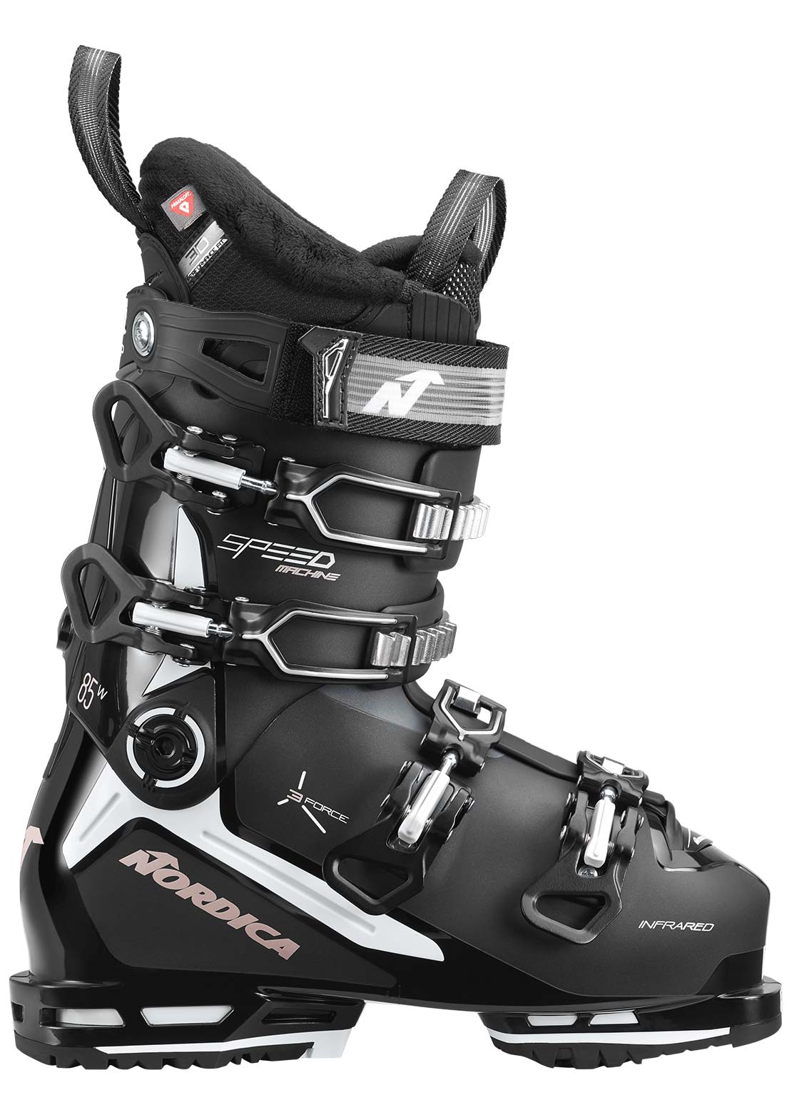 Nordica Women&#39;s Speedmachine 3 85 Ski Boots Black/White/Rose
