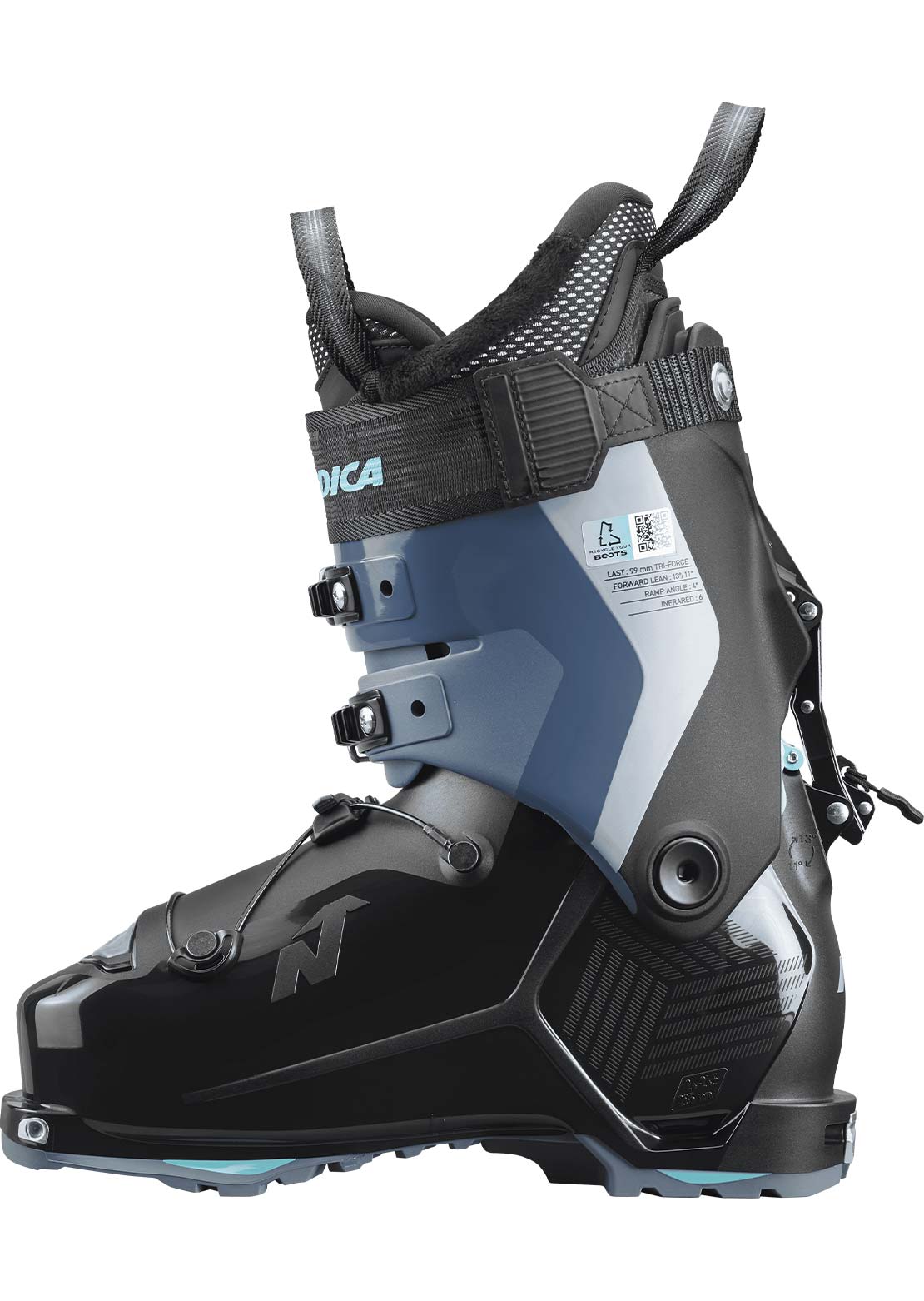 Nordica Women's Unlimited 105 DYN Ski Boots Black/Blue/Light Blue