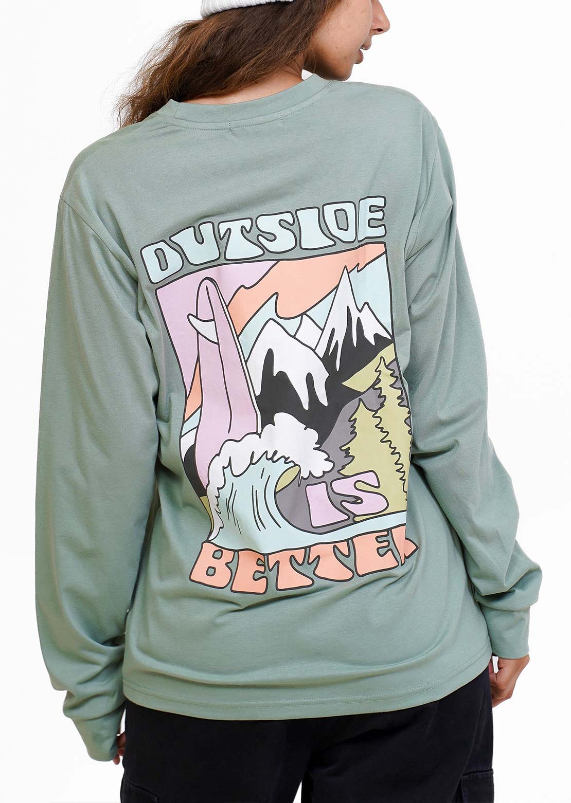 Notice The Reckless Unisex Outside Is Better Longsleeve Green