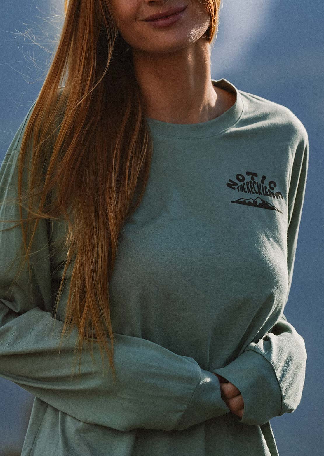 Notice The Reckless Unisex Outside Is Better Longsleeve Green