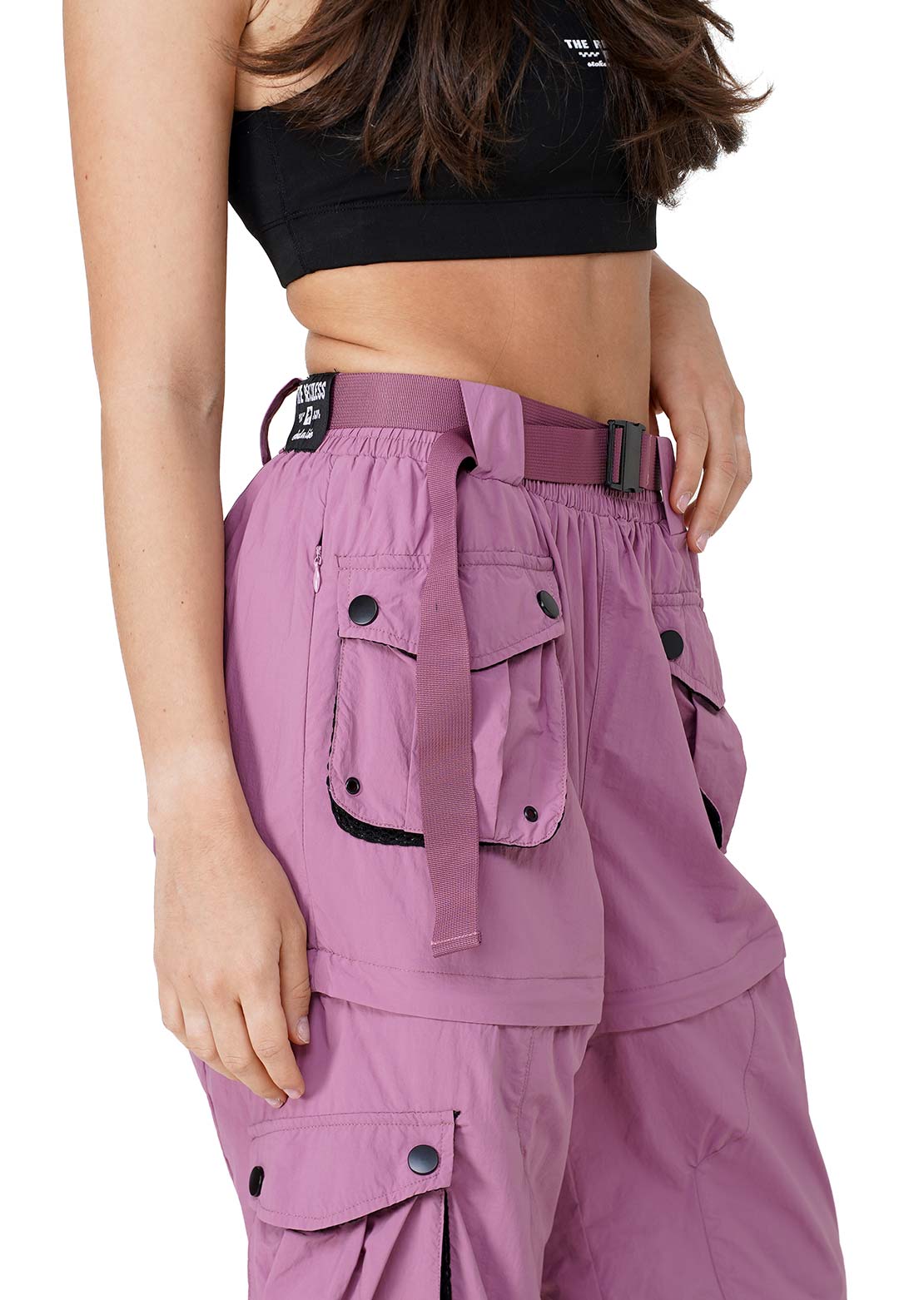 Notice The Reckless Women's Burgundy Zip-Off Pants
