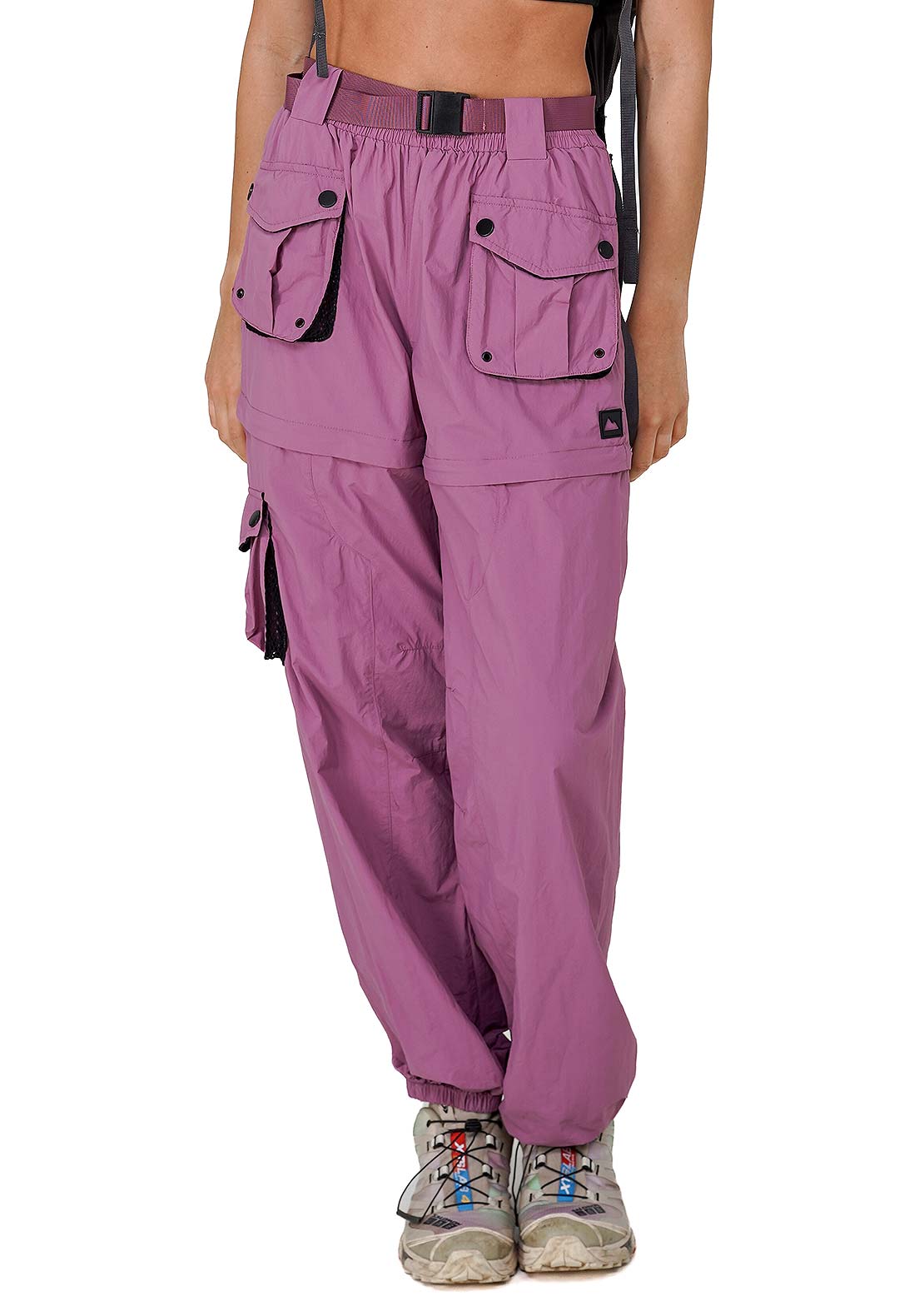 Notice The Reckless Women's Burgundy Zip-Off Pants