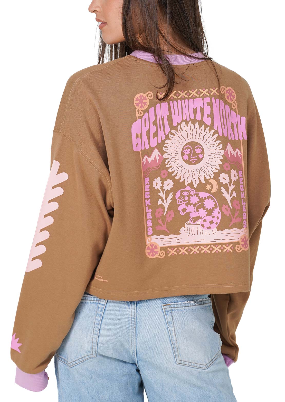 Notice The Reckless Women's Great White North Cropped Long Sleeve