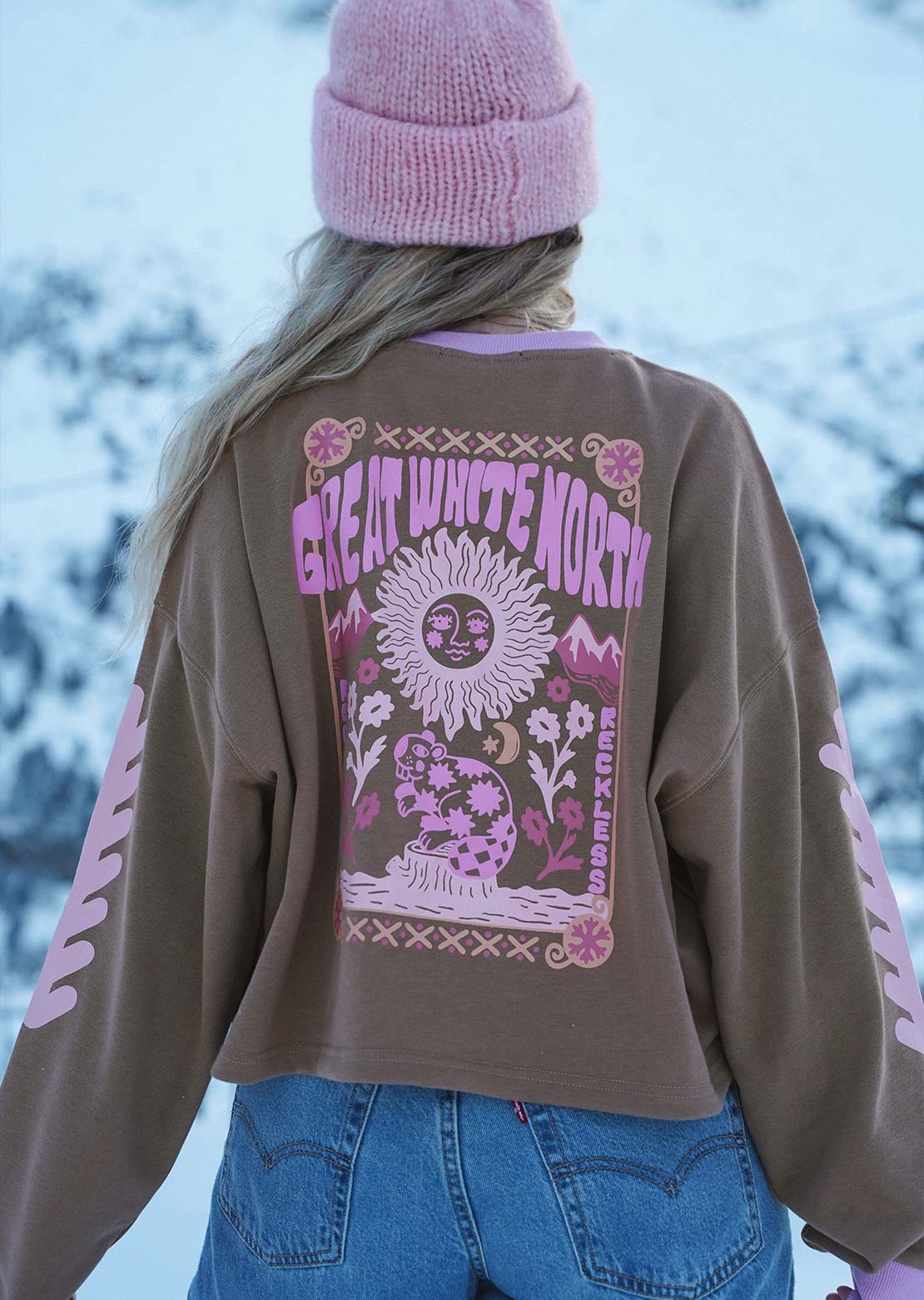Notice The Reckless Women's Great White North Cropped Long Sleeve