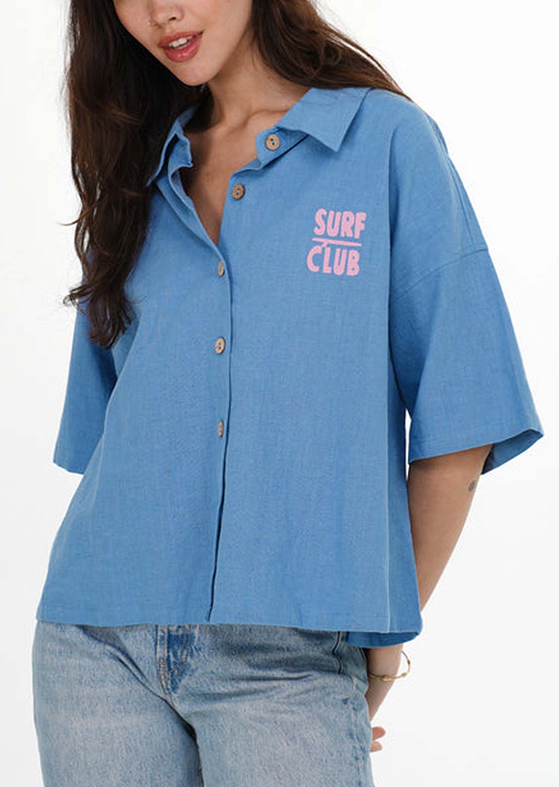 Notice The Reckless Women's Surf Club Button Up Shirt