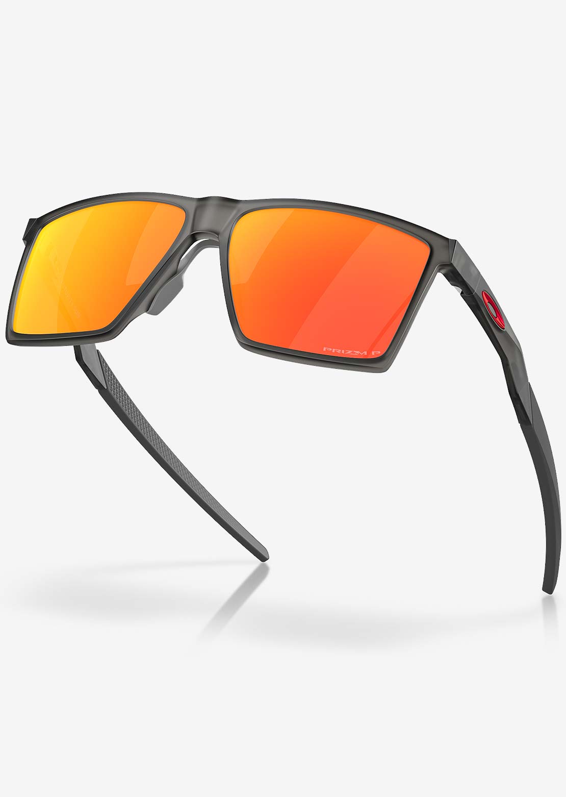 Oakley Men&#39;s Futurity Sun Sunglasses Satin Grey Smoke/Prizm Ruby Polarized