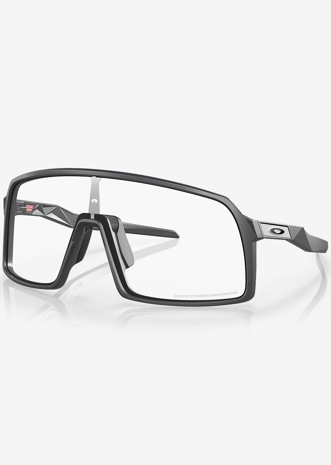 Oakley Men's Sutro Bike Sunglasses Matte Carbon/Clear Photochromic