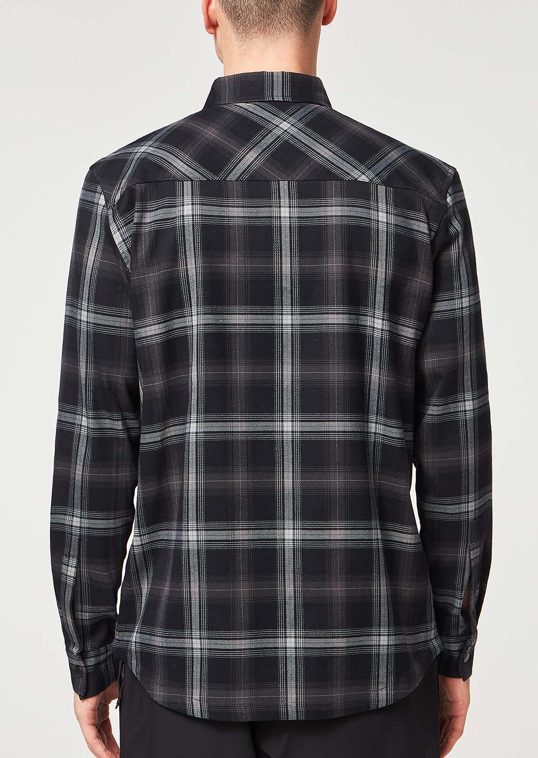 Oakley Men&#39;s TC Skull Flannel Shirt Black/Grey Check