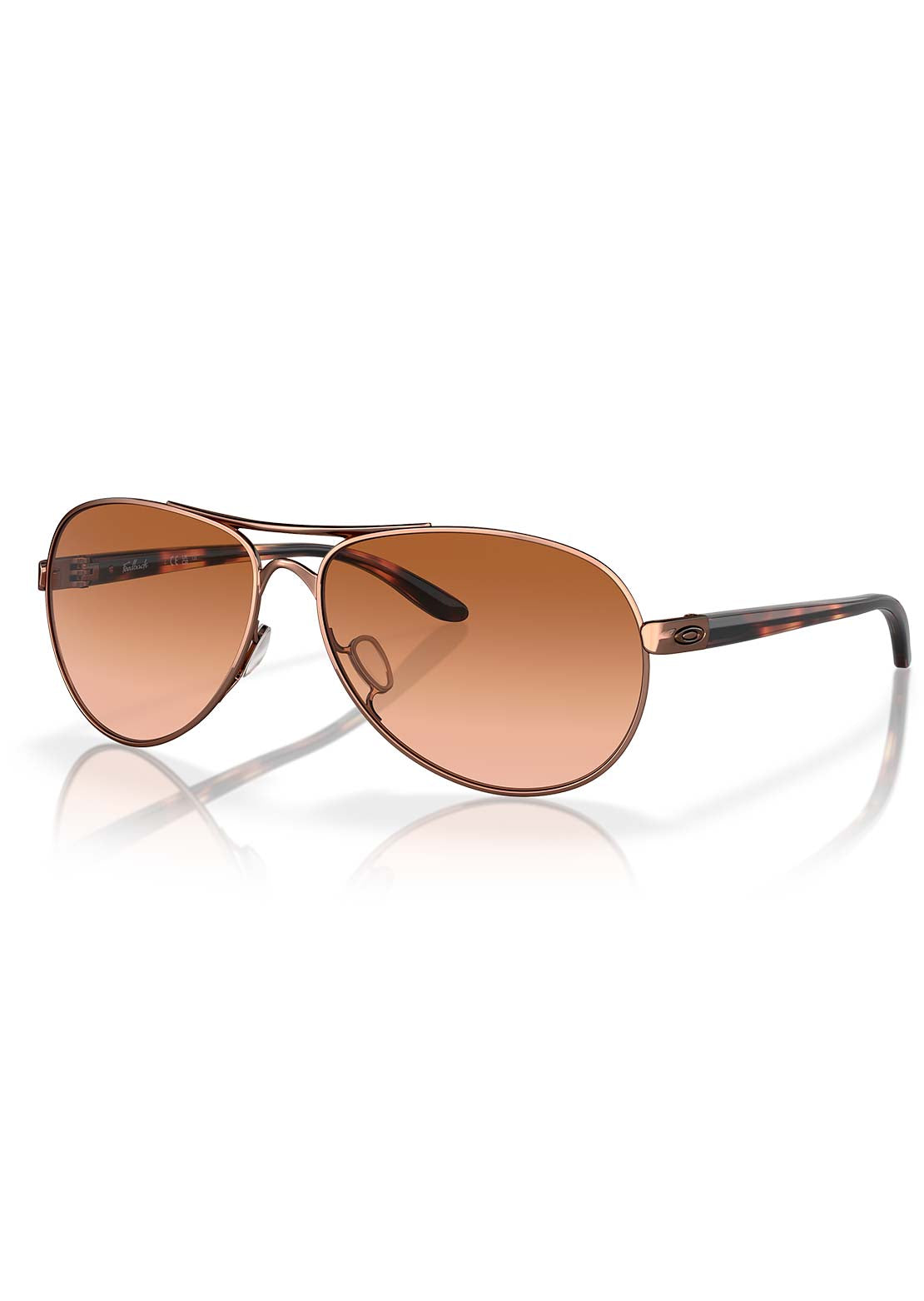 Oakley Women's Feedback Sunglasses Pink/Brown Tortoise