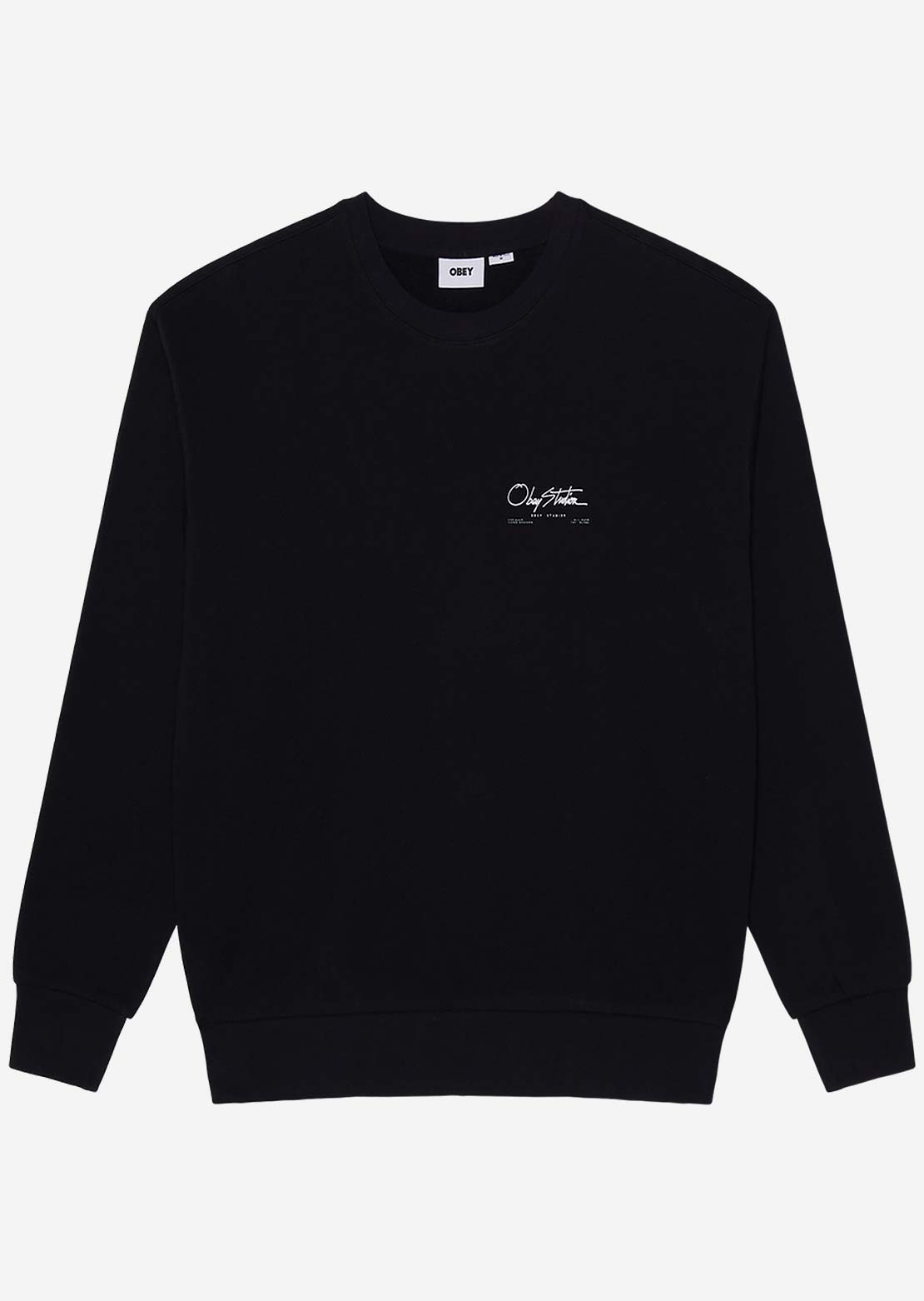 Obey Men's Autograph Crew Longsleeve Black