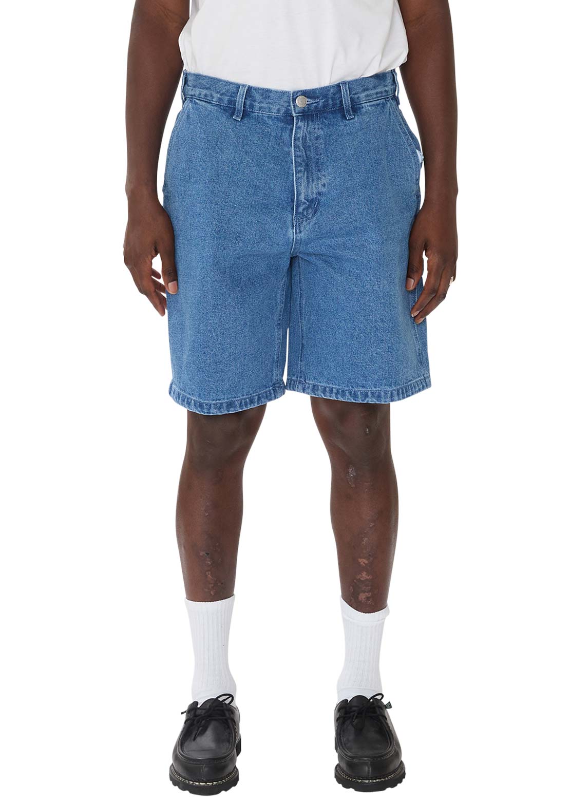 Obey Men&#39;s Bigwig Baggy Denim Shorts Light Indigo