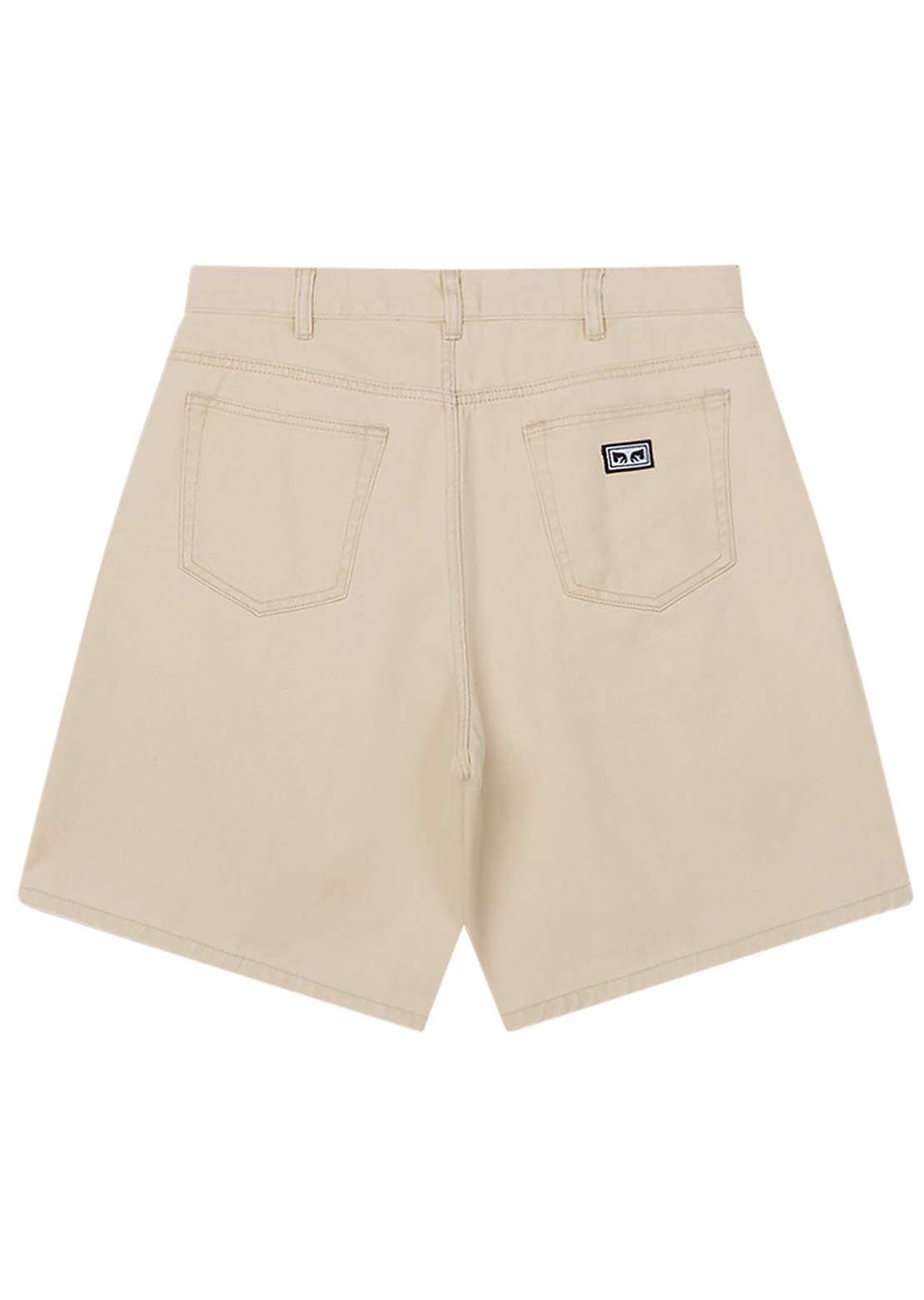 Obey Men&#39;s Bigwig Baggy Denim Shorts Pelican Faded Wash