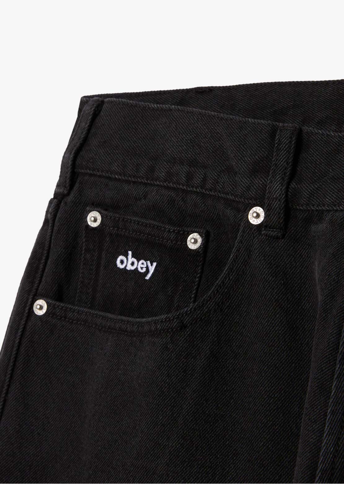 Obey Men's Bigwig Baggy Denim Shorts Black