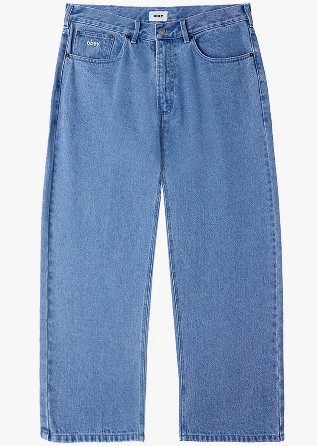 Obey Men's Bigwig Baggy Denim Shorts Light Indigo