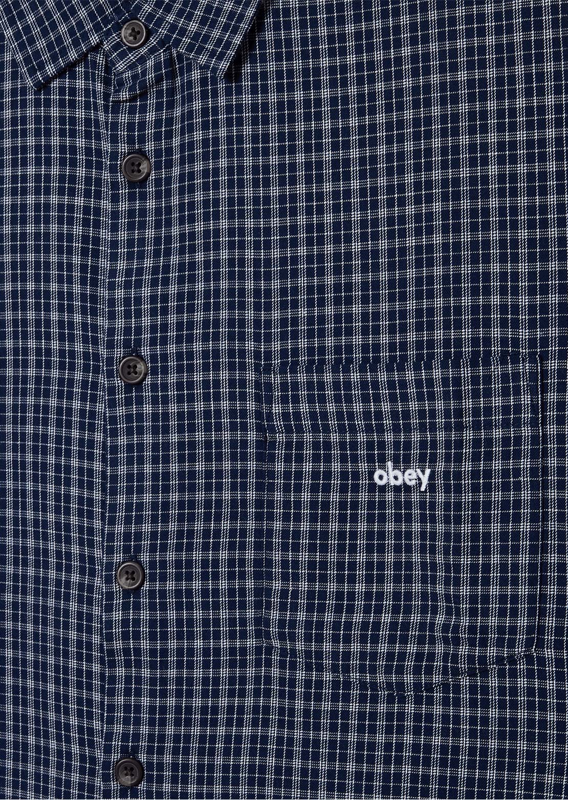 Obey Men's Bigwig Ian Woven Button Up Shirt Academy Navy Multi