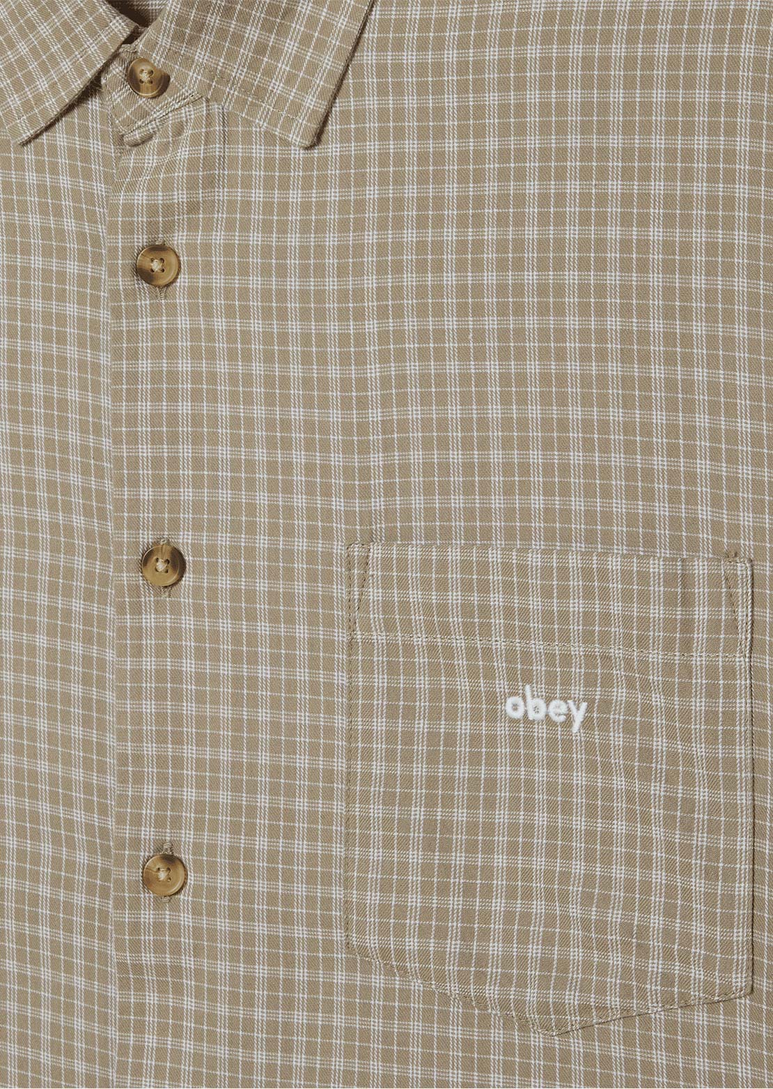 Obey Men's Bigwig Ian Woven Button Up Shirt Dried Sage Multi