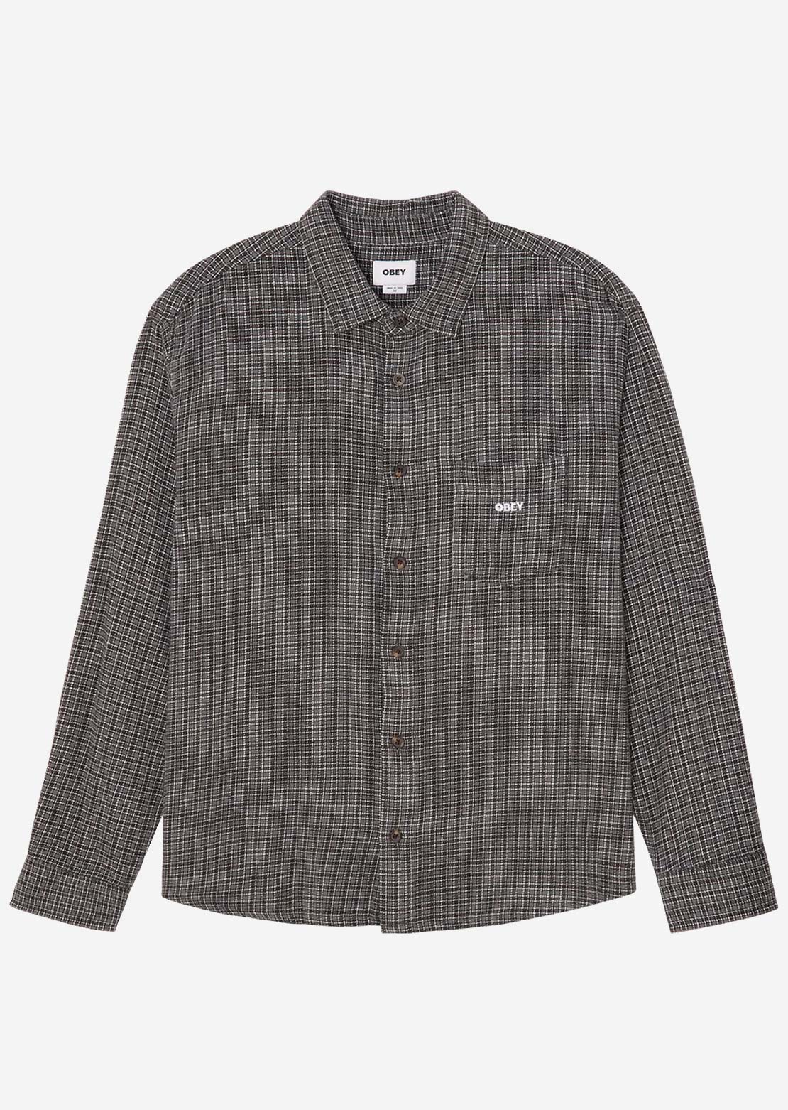 Obey Men's Bigwig Jack Woven Button Up Shirts Black Multi