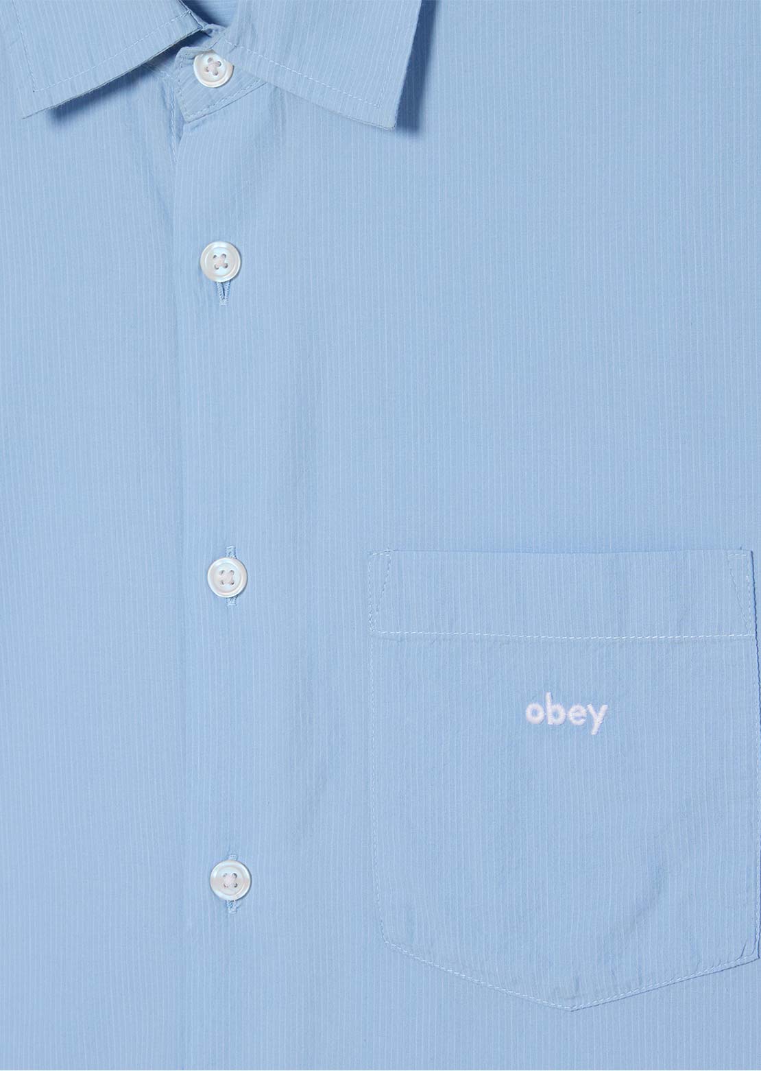 Obey Men's Bigwig Jamie Woven Button Up Shirt Sky Blue Multi