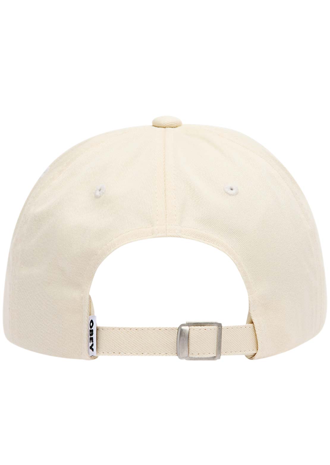 Obey Men's Bold Curve 6 Panel Strapback Cap Unbleached
