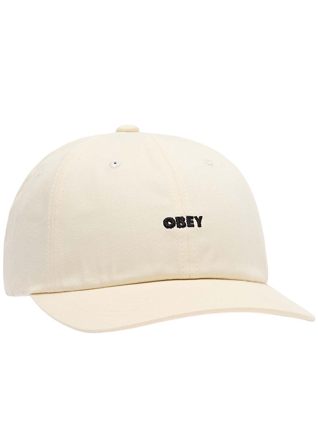 Obey Men's Bold Curve 6 Panel Strapback Cap Unbleached