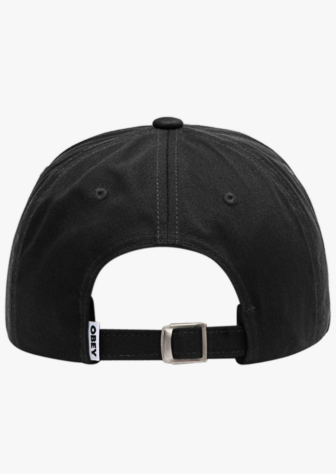 Obey Men's Bold Curve 6 Panel Strapback Cap Black