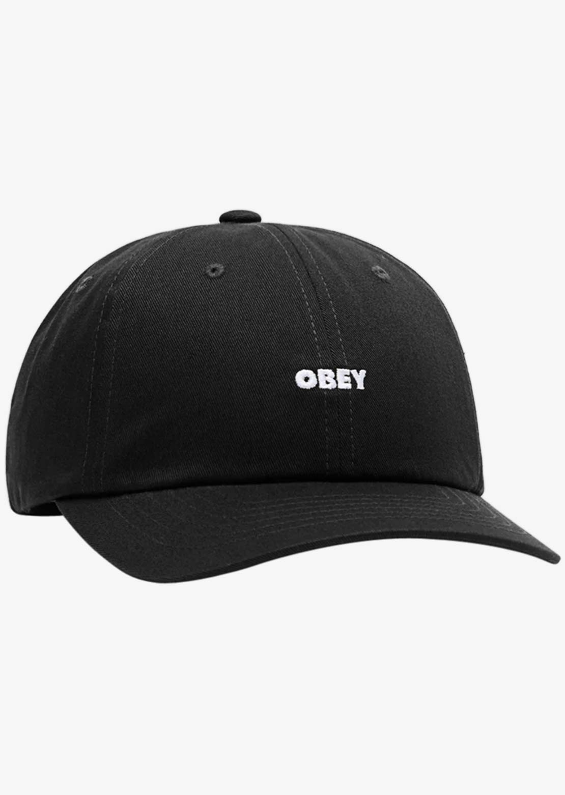 Obey Men's Bold Curve 6 Panel Strapback Cap Black
