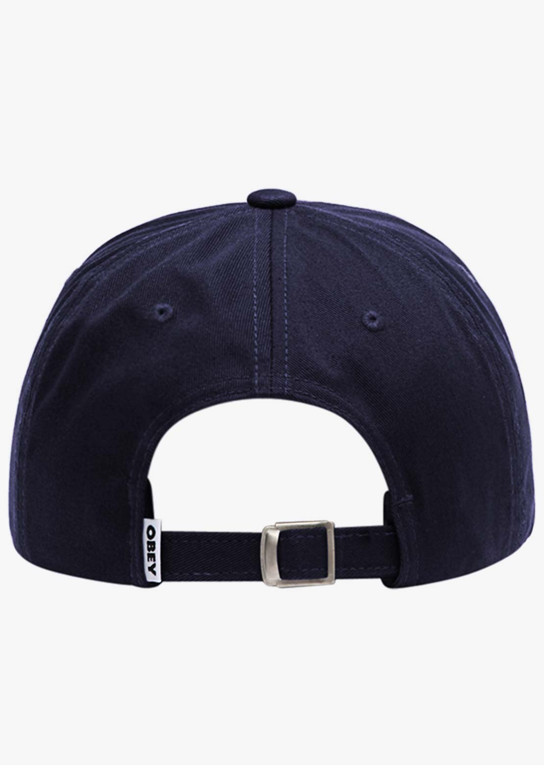Obey Men's Bold Curve 6 Panel Strapback Cap Obsidian