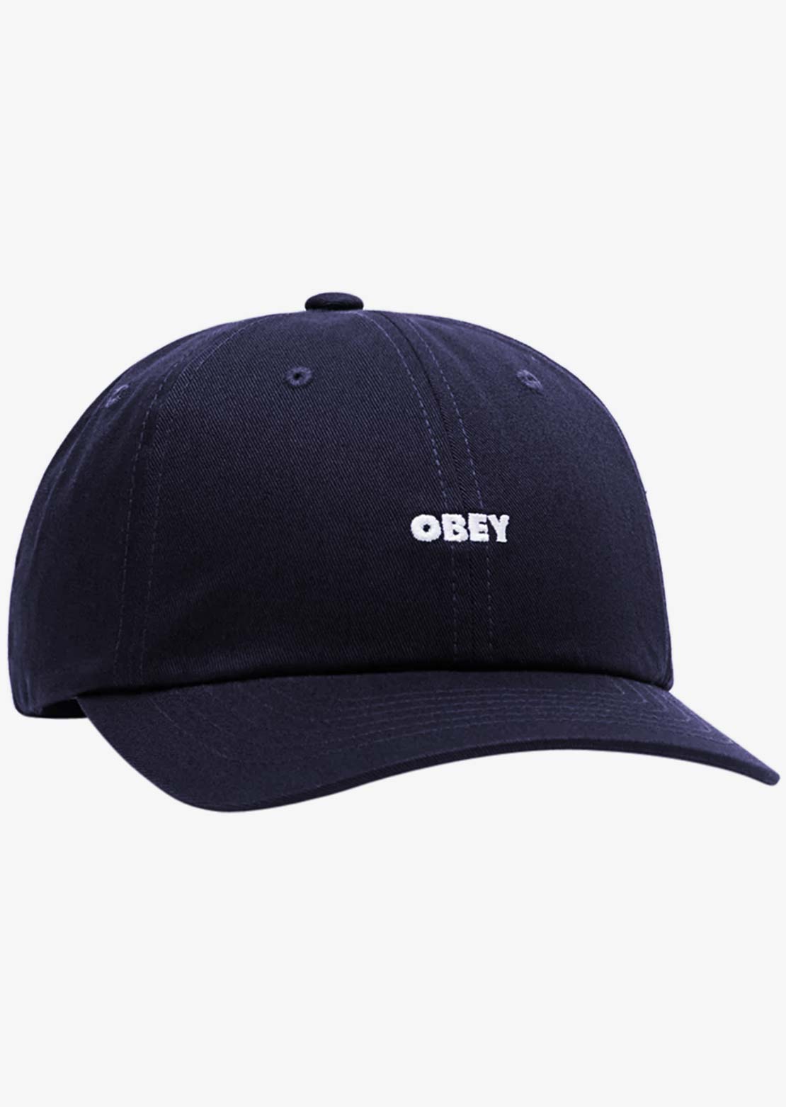 Obey Men's Bold Curve 6 Panel Strapback Cap Obsidian