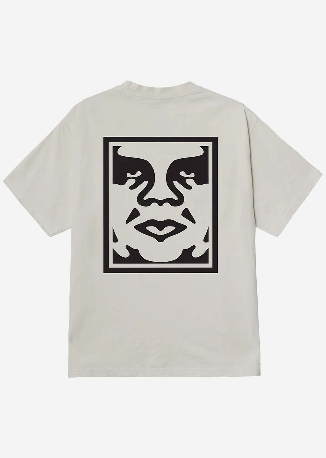 Obey Men's Bold Icon Face Box T-Shirt Pigment Chalk White