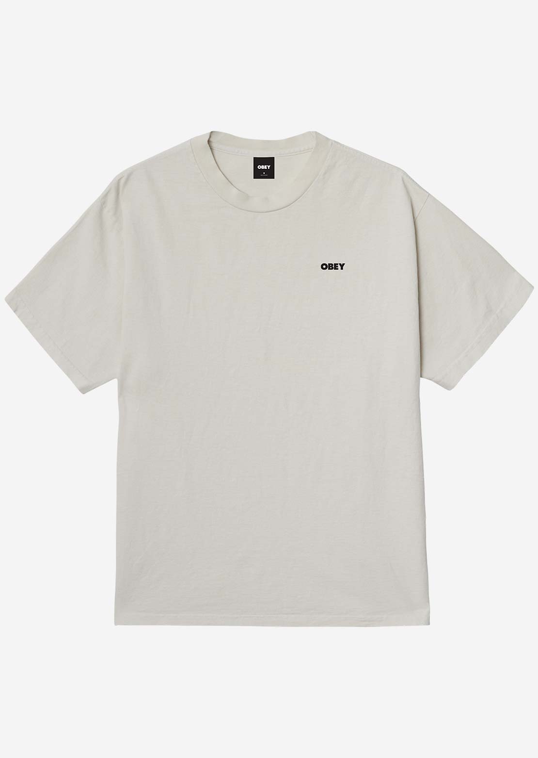 Obey Men's Bold Icon Face Box T-Shirt Pigment Chalk White