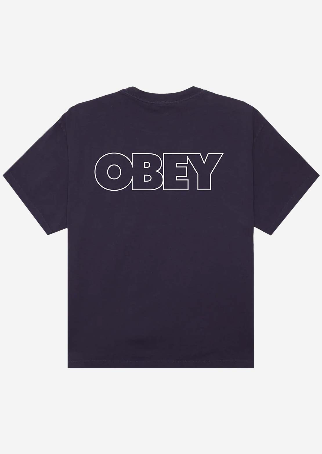 Obey Men's Bold Outline Box T-Shirt Pigment Plum Perfect