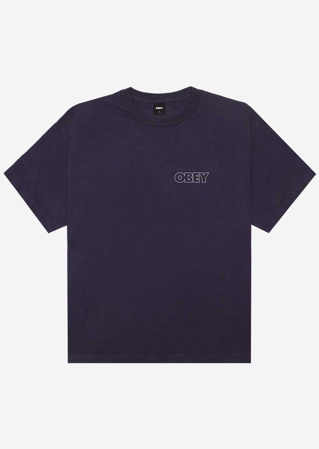 Obey Men's Bold Outline Box T-Shirt Pigment Plum Perfect