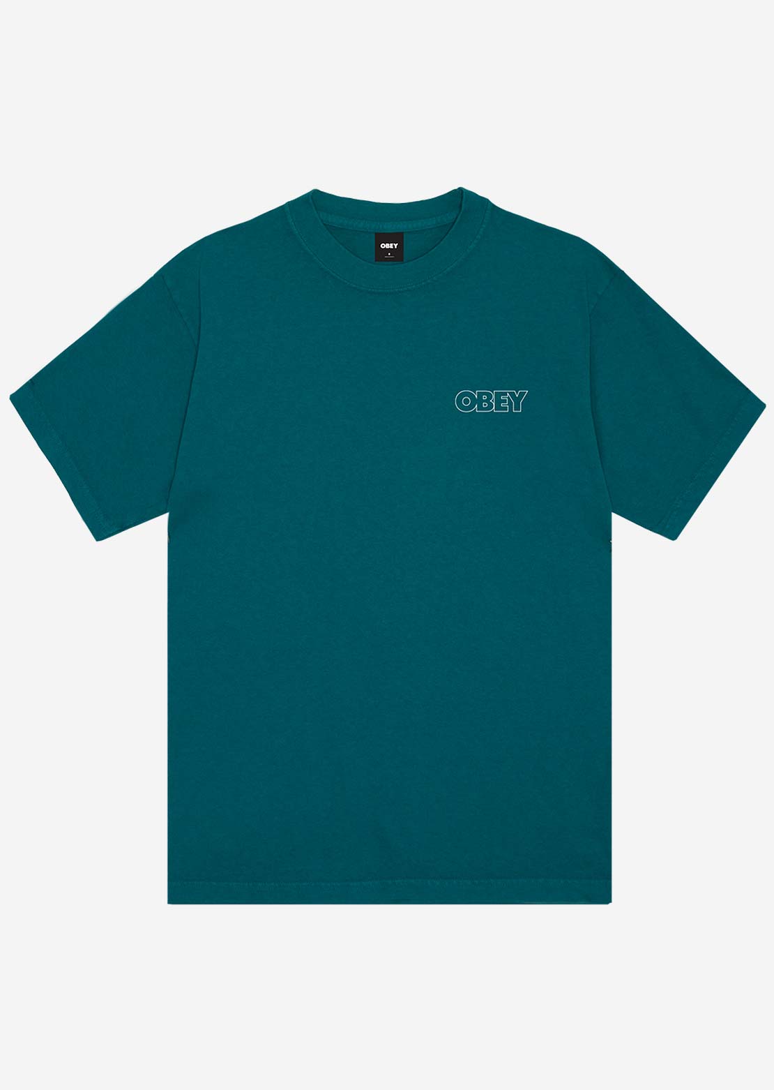 Obey Men's Bold Outline Box T-Shirt Pigment Shaded Spruce