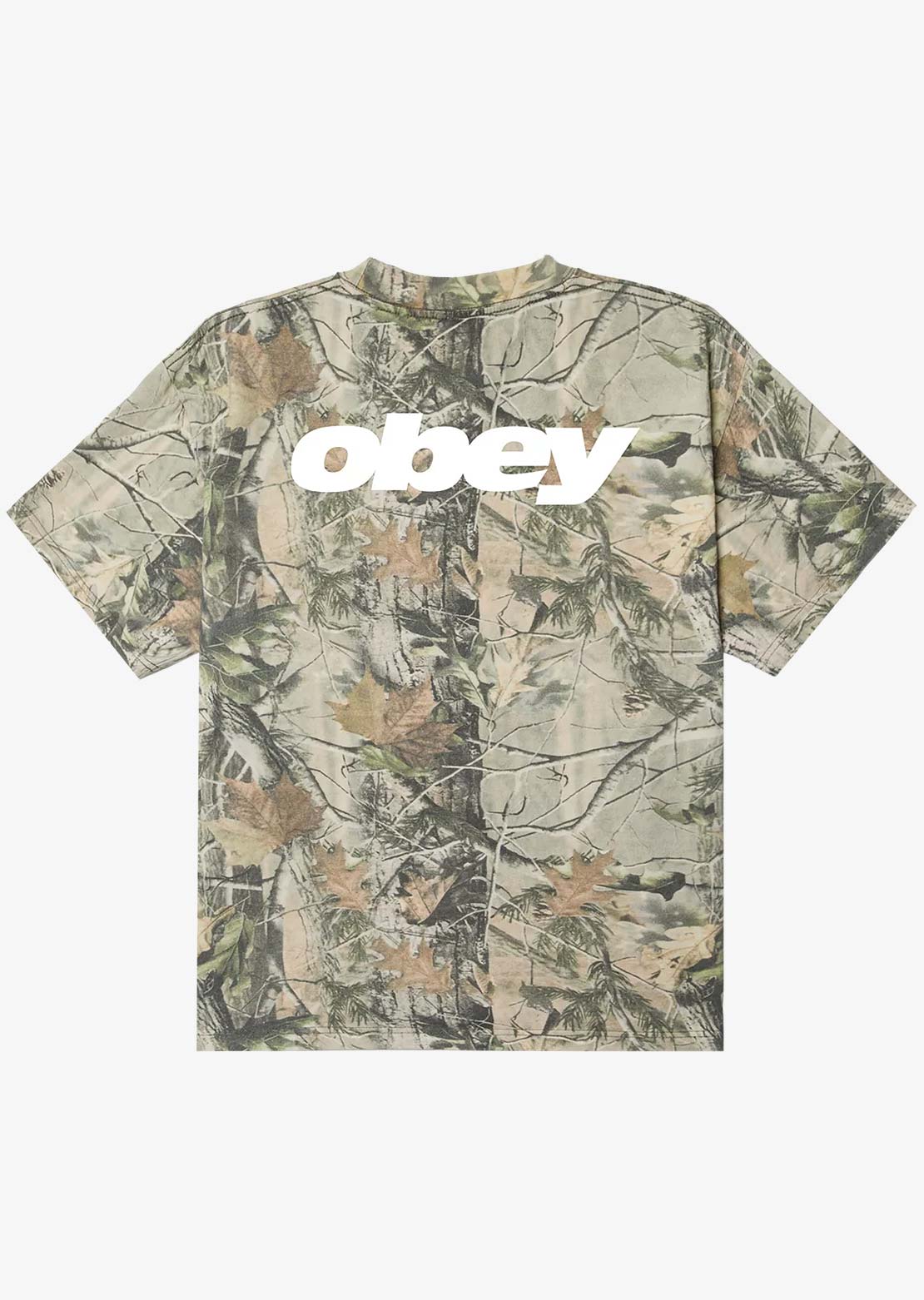 Obey Men's Bounce HW Box T-Shirt Leaf Camo